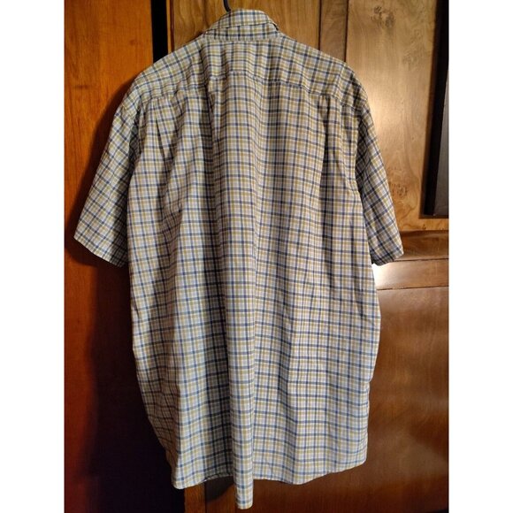 LL Bean Plaid Button Down Short Sleeve Shirt 100% - Men's 2XL - Picture 3 of 3